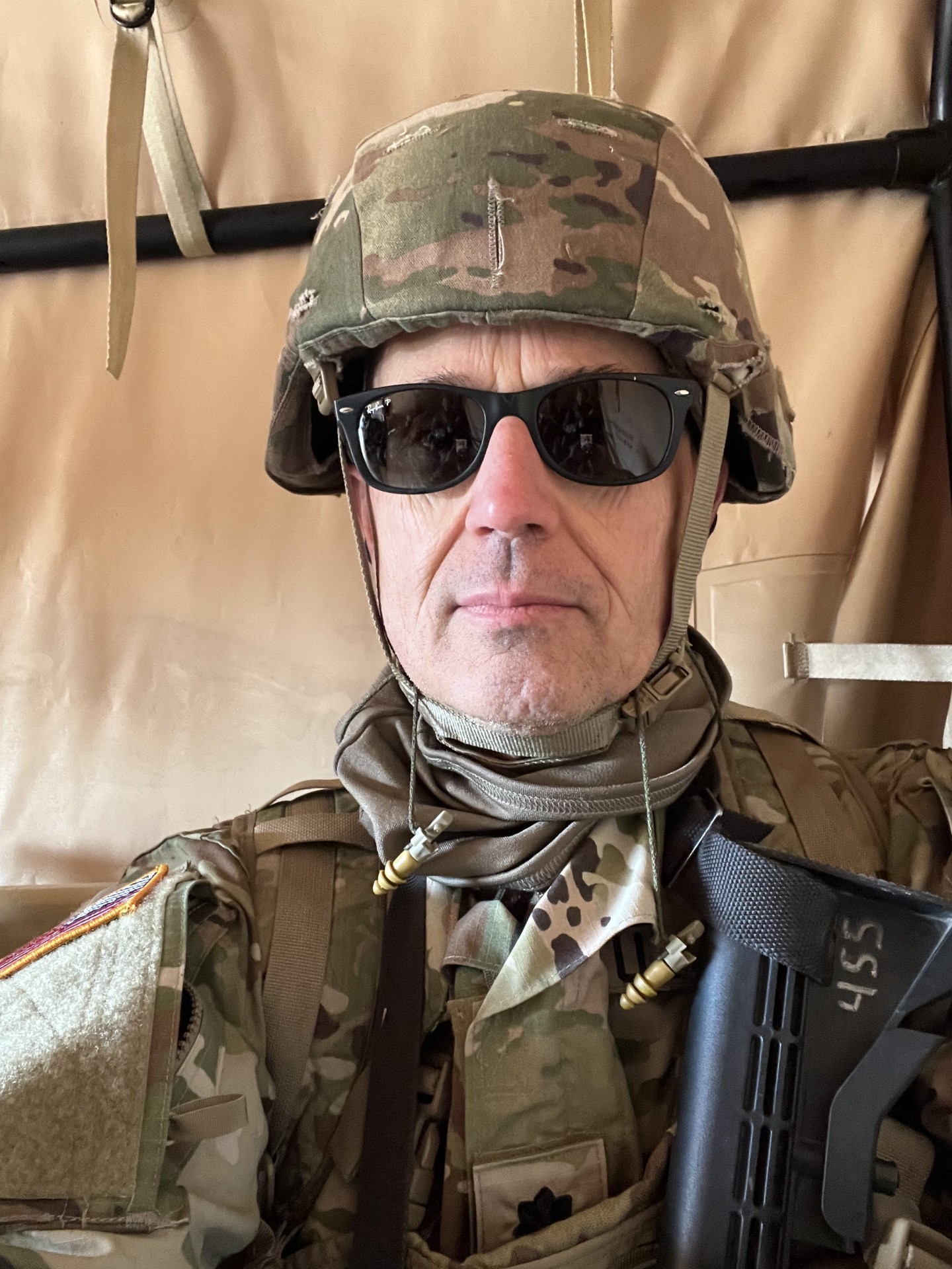 Caption: LTC Lobdell in full combat gear. He serves as a Lieutenant Colonel with the 75th Innovation Command, U.S. Army Reserve. Photo courtesy of Dr. Kevin W. Lobdell.