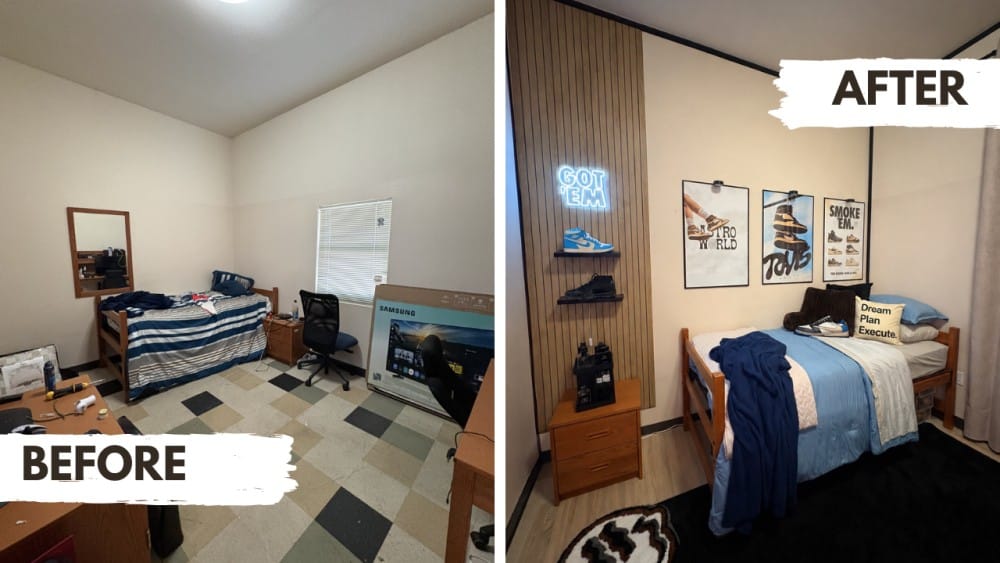 Another barracks room transformation completed by Taylor. She builds each design around the individual soldier, starting with what she knows about who they are before she touches the space. Photo courtesy of Sgt. Briyana Taylor
